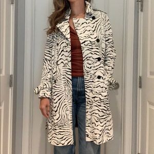 Wilson’s Leather Pelle Studio ZEBRA GENUINE LEATHER Trenchcoat